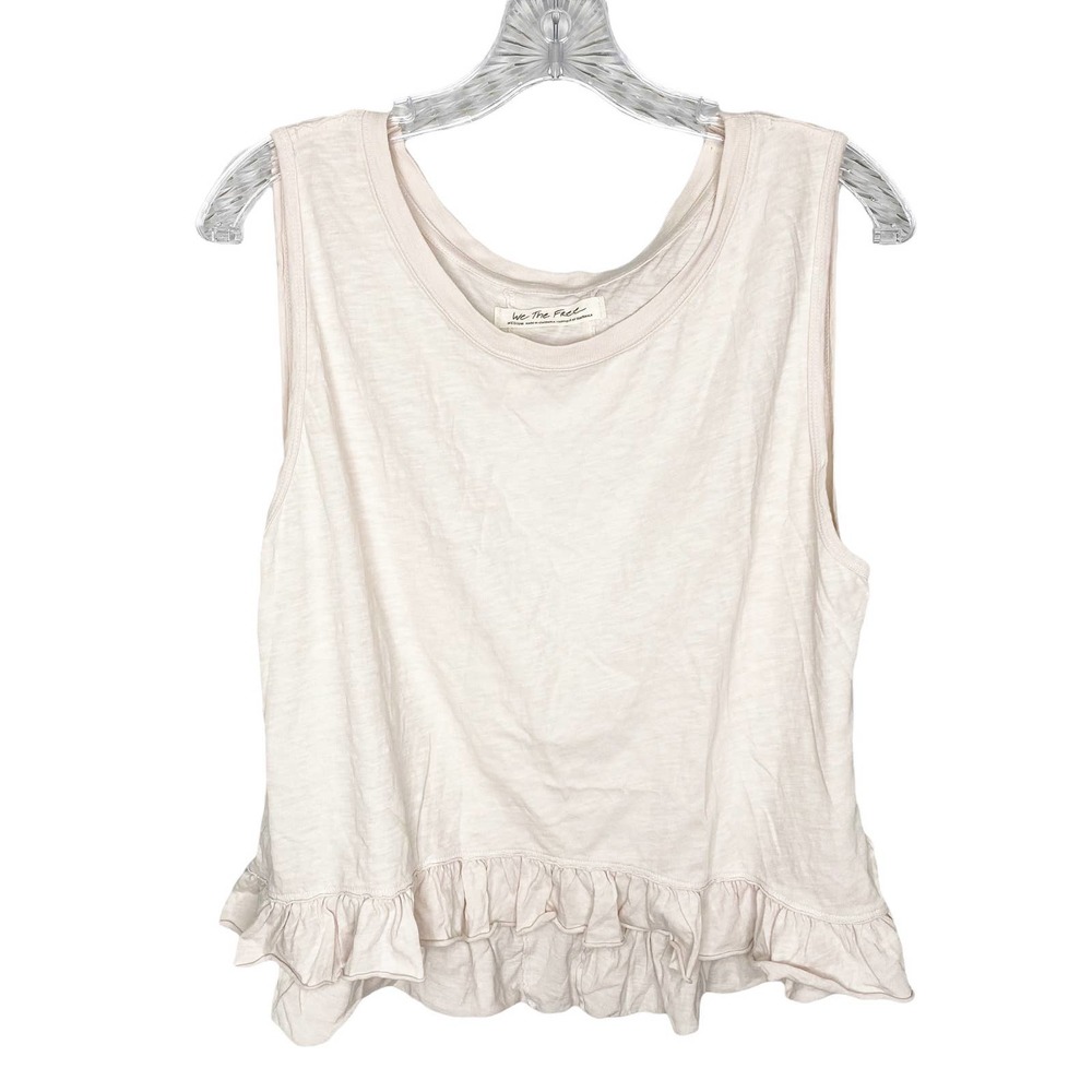 Free People Dusty Pink Ruffle Cropped Tank Size M